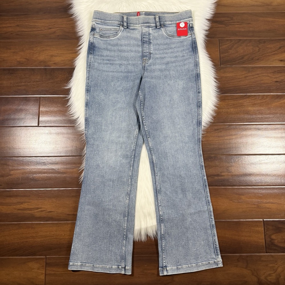 Spanx Women's Size XL Tall XLT Kick Flare Pull On Denim Jeans 20845T
